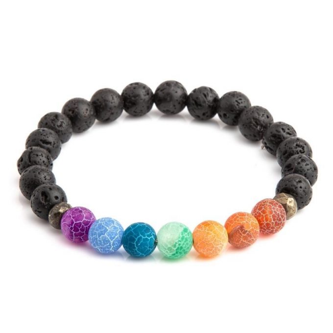 7 Chakra Agate Crystal Bracelet