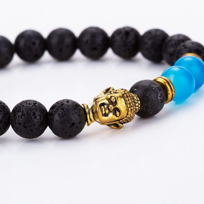 Blue Agate Buddha Crystal Bracelet - Image 2