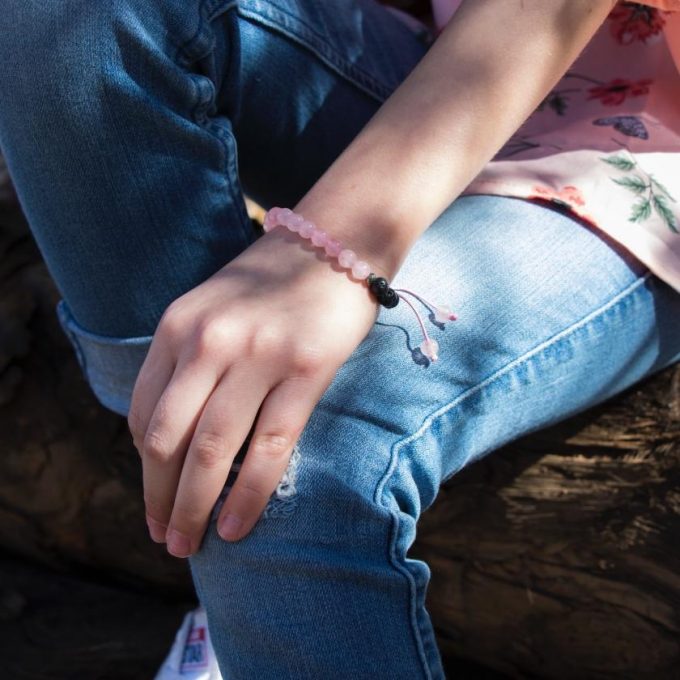 Rose Quartz Love Adjustable Crystal Bracelet - Image 3