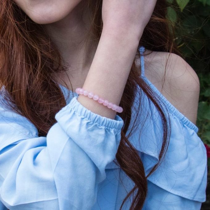 Rose Quartz Love Adjustable Crystal Bracelet - Image 4