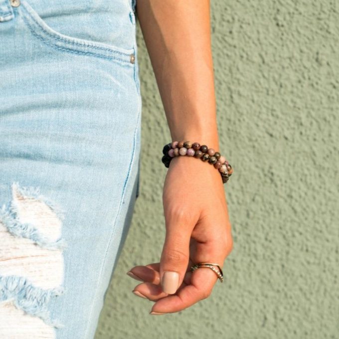 Black Rhodonite Crystal Bracelet - Image 4