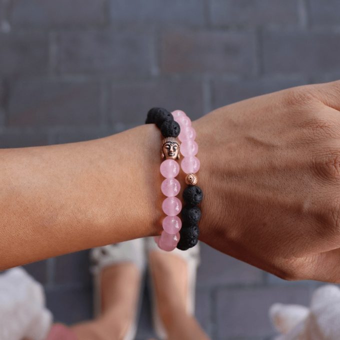 Rose Quartz Buddha Crystal Bracelet - Image 3