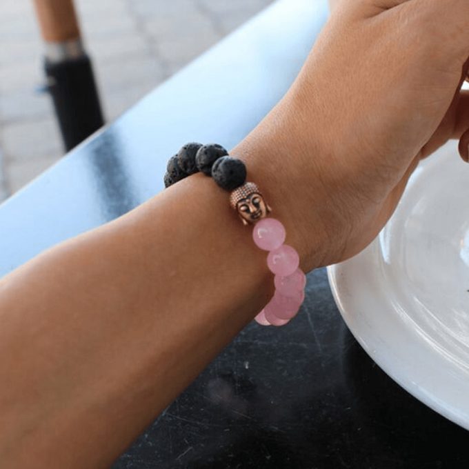 Rose Quartz Buddha Crystal Bracelet - Image 2