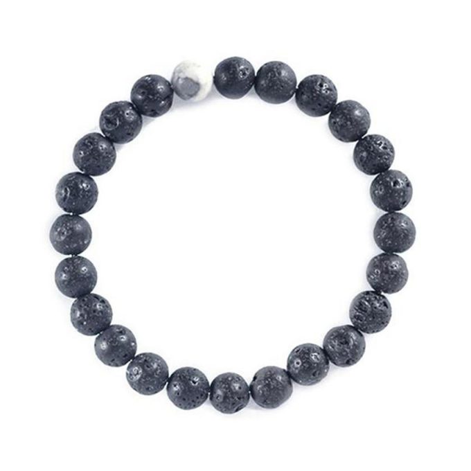 White Howlite Lava Stone Crystal Bracelet - Image 2