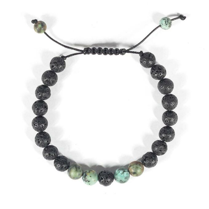 African Turquoise Adjustable Diffuser Crystal Bracelet - Image 2