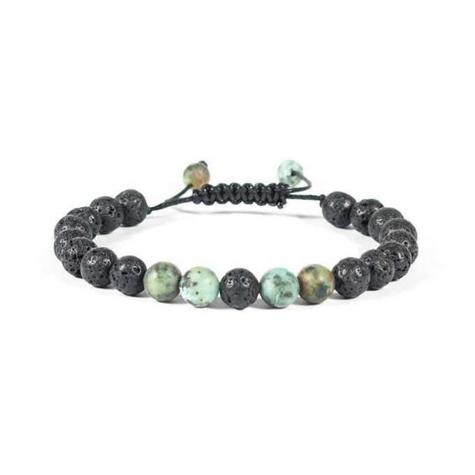 African Turquoise Adjustable Diffuser Crystal Bracelet