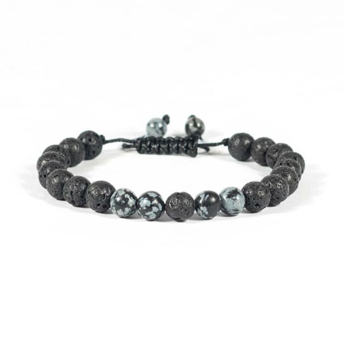 Snowflake Obsidian Diffuser Crystal Bracelet