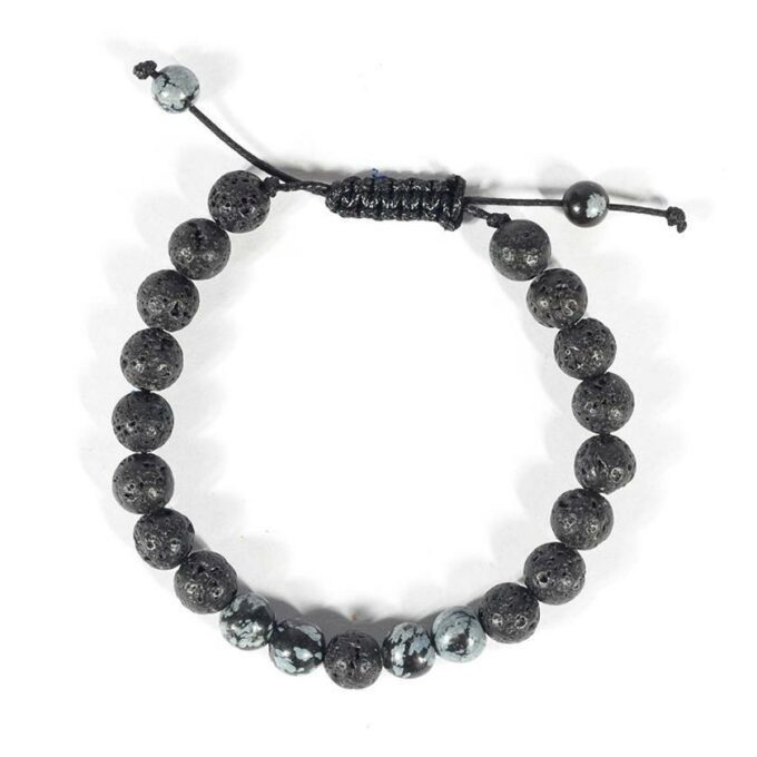 Snowflake Obsidian Diffuser Crystal Bracelet - Image 2