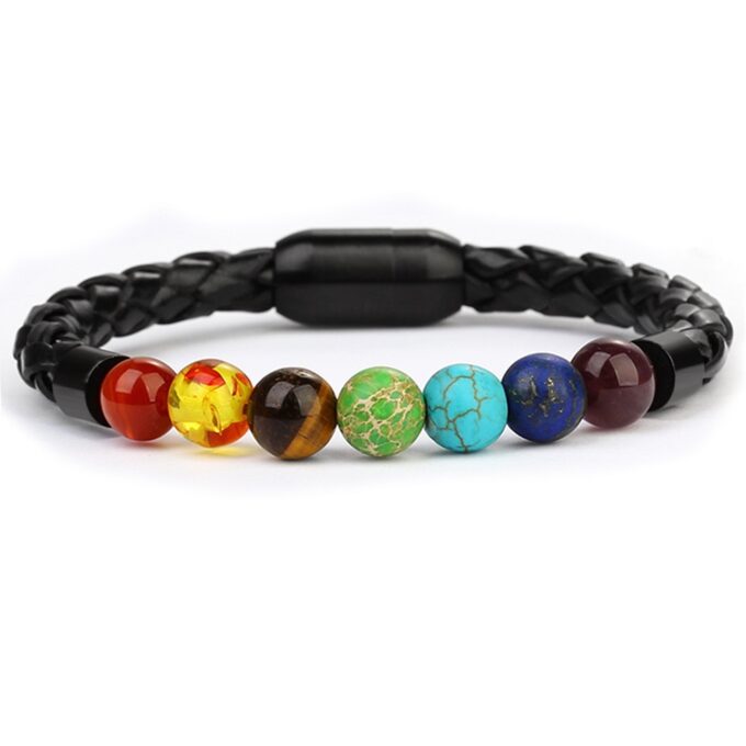 Magnetic Clasp 7 Chakra Stone Crystal Bracelet