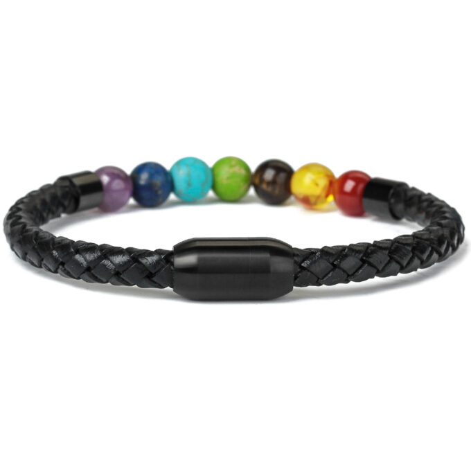 Magnetic Clasp 7 Chakra Stone Crystal Bracelet - Image 2