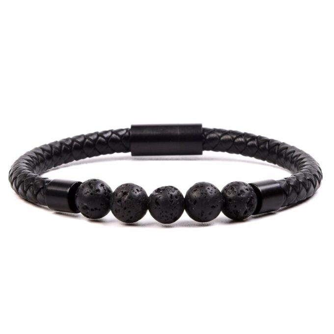 Magnetic Clasp Lava Stone Crystal Bracelet