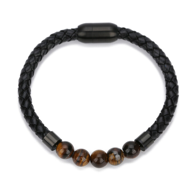 Magnetic Clasp Tiger Eye Stone Crystal Bracelet - Image 2