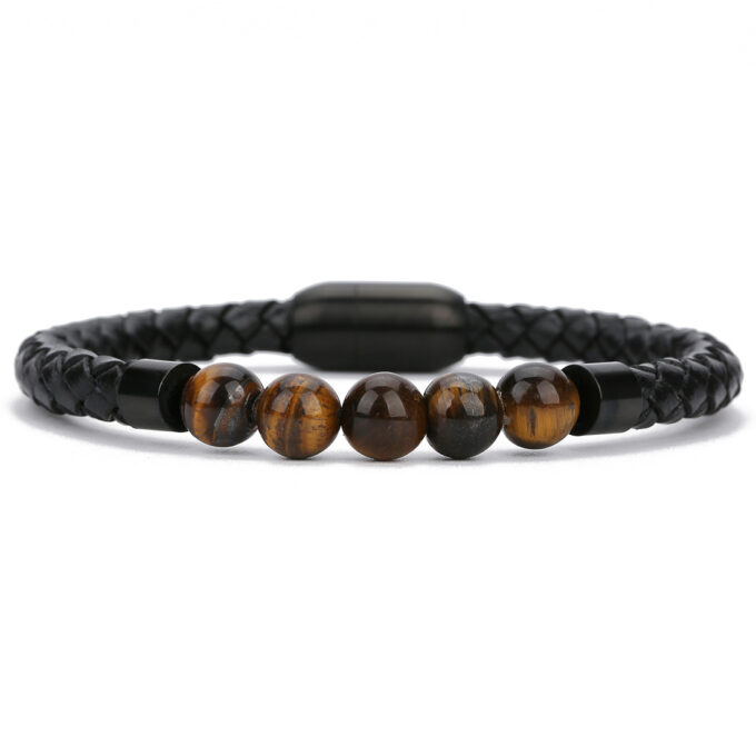 Magnetic Clasp Tiger Eye Stone Crystal Bracelet