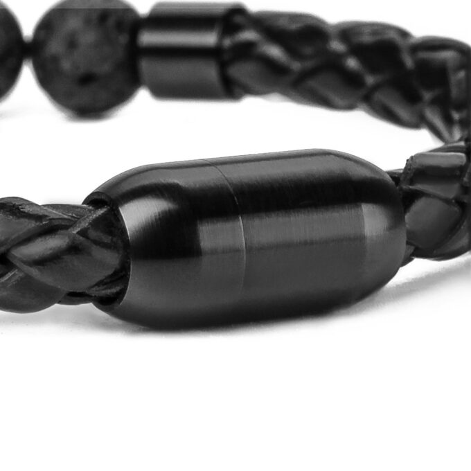 Magnetic Clasp Genuine Leather Diffuser Crystal Bracelets - Image 4