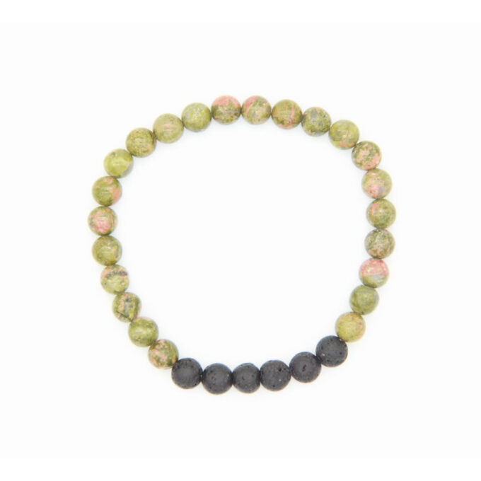 Flower Green Gemstone Diffuser Anti Crystal Bracelet - Image 2