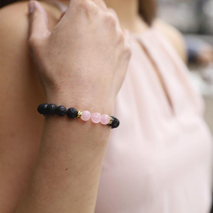 Rose Quartz Diffuser Crystal Bracelet - Image 3