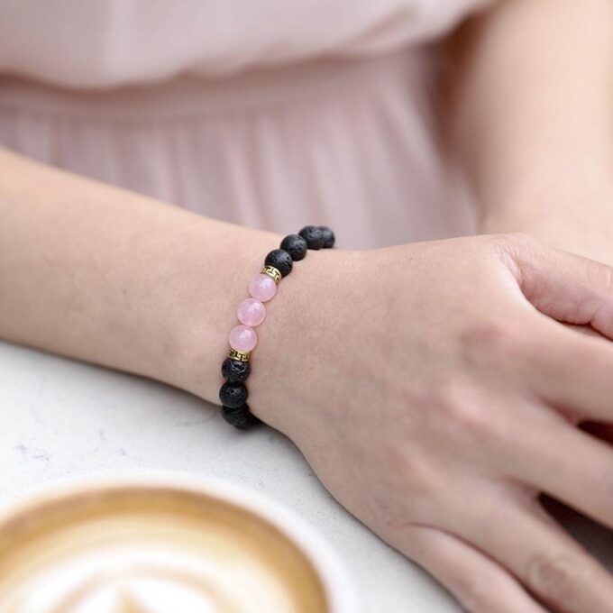 Rose Quartz Diffuser Crystal Bracelet - Image 4