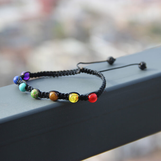 7 Chakra Mini Adjustable Crystal Bracelet - Image 4