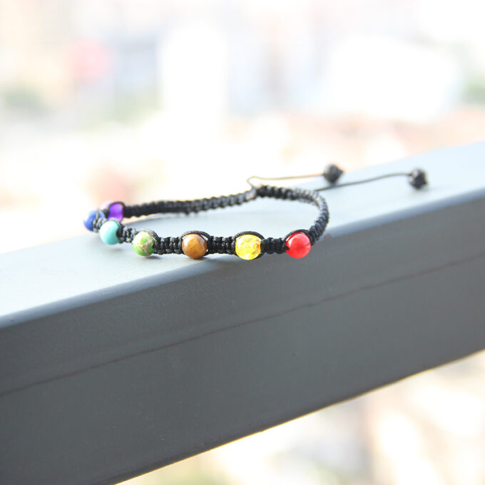 7 Chakra Mini Adjustable Crystal Bracelet - Image 3