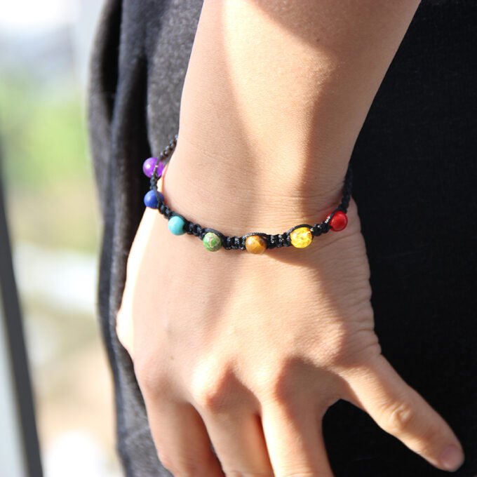 7 Chakra Mini Adjustable Crystal Bracelet - Image 6