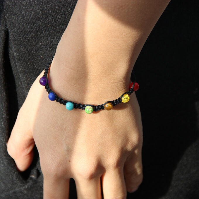 7 Chakra Mini Adjustable Crystal Bracelet - Image 5