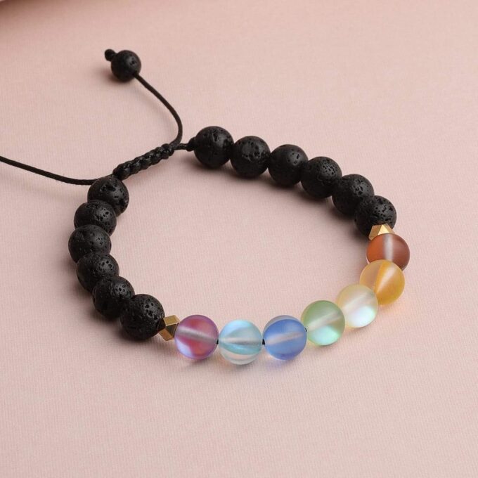 Glow Glass Chakra Adjustable Crystal Bracelet - Image 3