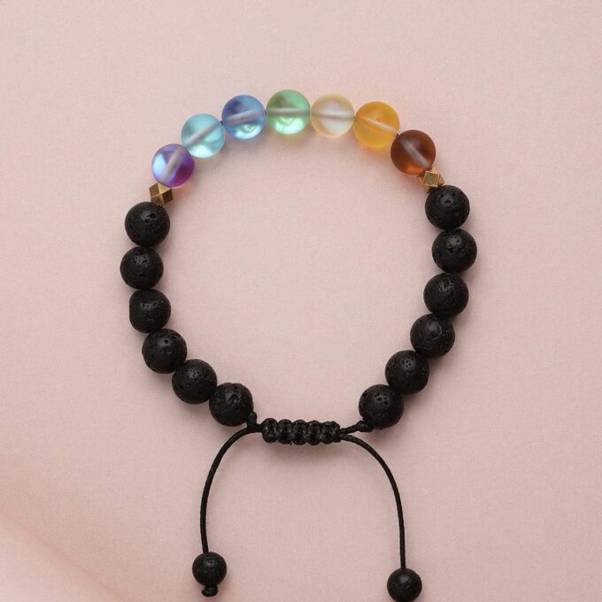 Glow Glass Chakra Adjustable Crystal Bracelet - Image 4