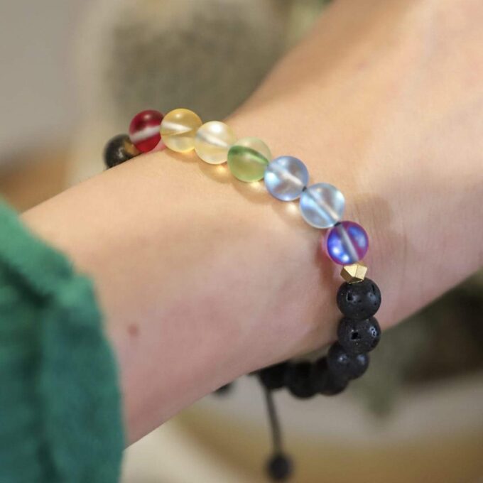 Glow Glass Chakra Adjustable Crystal Bracelet - Image 5