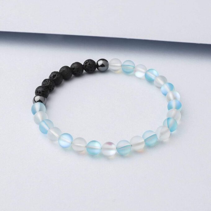 Glow Glass (Clear And Blue) Crystal Bracelet - Image 3