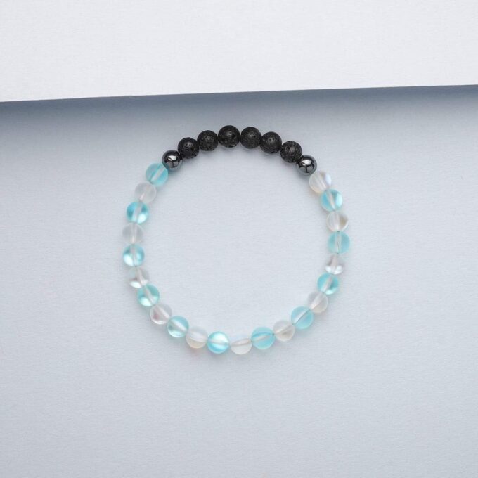 Glow Glass (Clear And Blue) Crystal Bracelet - Image 4