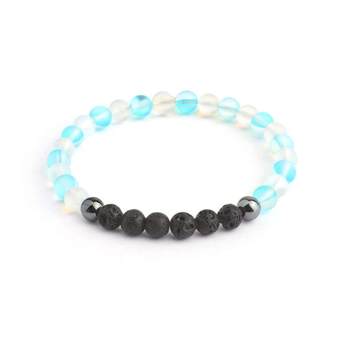 Glow Glass (Clear And Blue) Crystal Bracelet