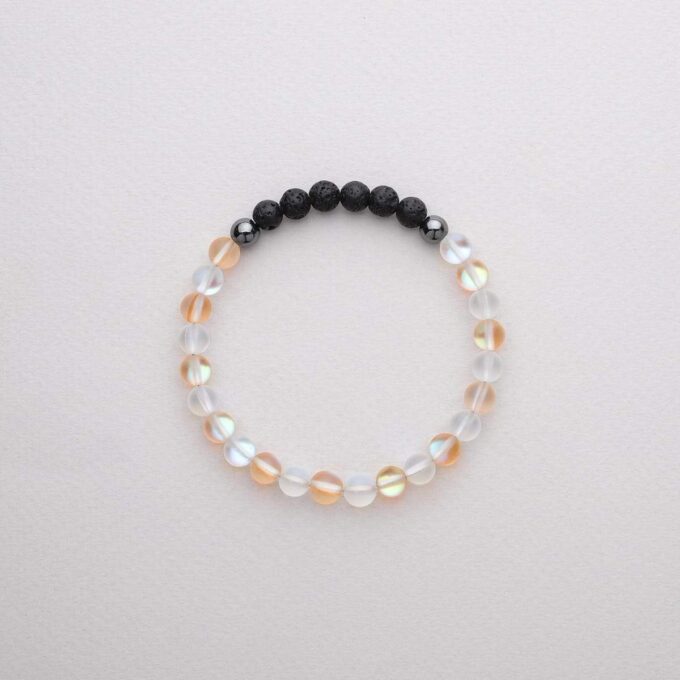 Glow Glass (Clear And Champagne) Crystal Bracelet - Image 4