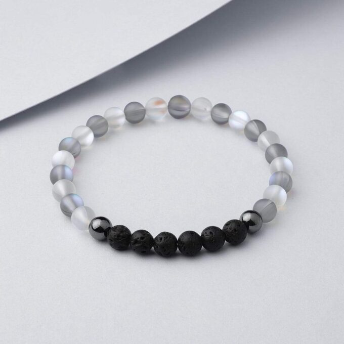 Glow Glass (Clear And Grey) Crystal Bracelet - Image 2