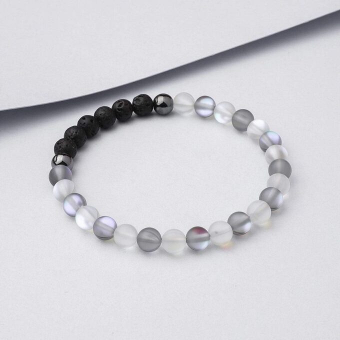 Glow Glass (Clear And Grey) Crystal Bracelet - Image 3