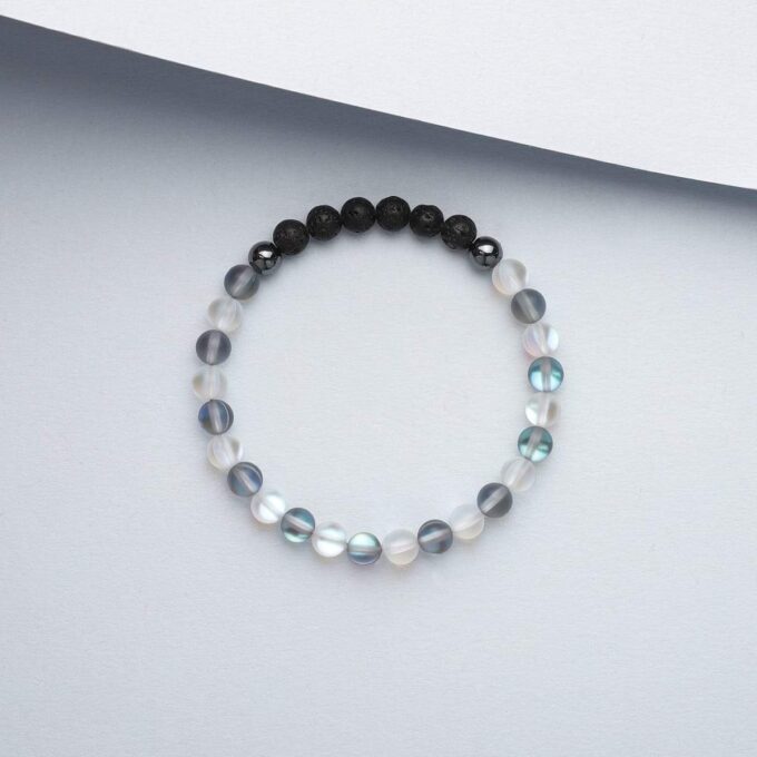 Glow Glass (Clear And Grey) Crystal Bracelet - Image 4