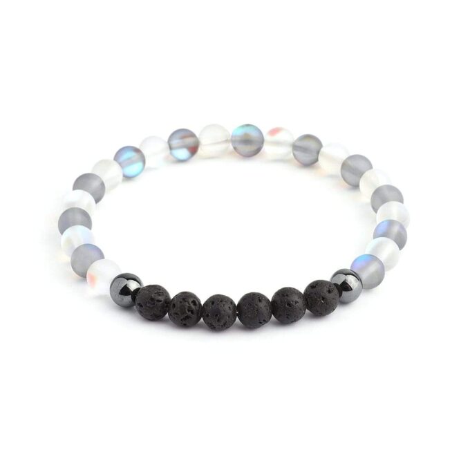 Glow Glass (Clear And Grey) Crystal Bracelet