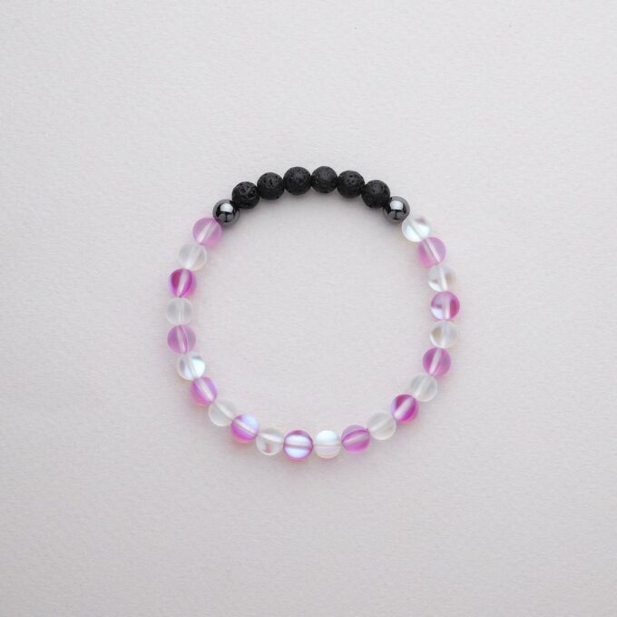 Glow Glass (Clear And Pink) Crystal Bracelet - Image 2