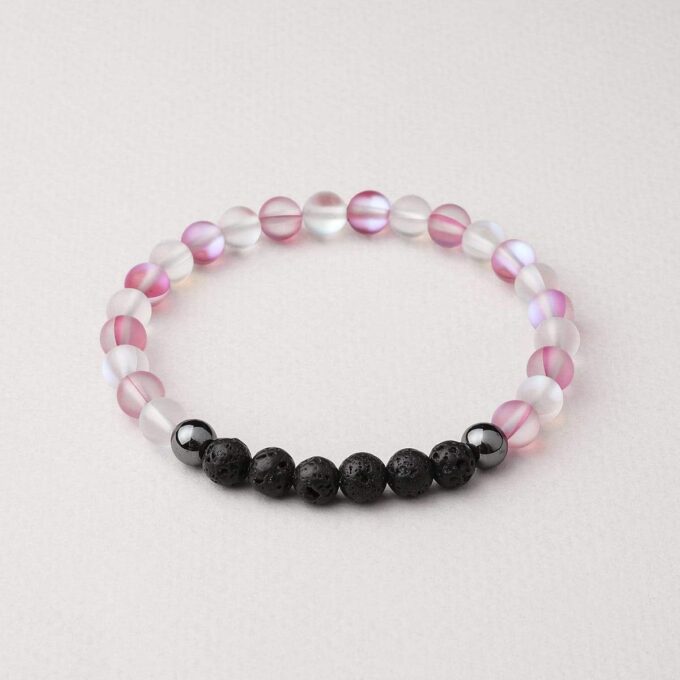 Glow Glass (Clear And Pink) Crystal Bracelet - Image 3