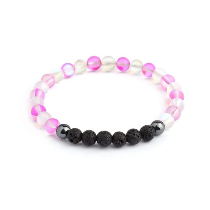 Glow Glass (Clear And Pink) Crystal Bracelet