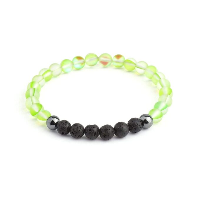 Glow Glass Diffuser (Green) Crystal Bracelet