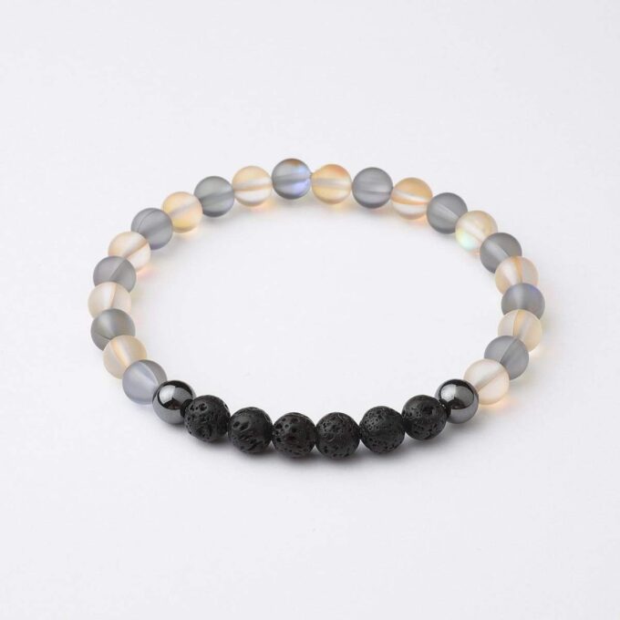 Glow Glass (Grey And Champagne)  Crystal Bracelet - Image 2