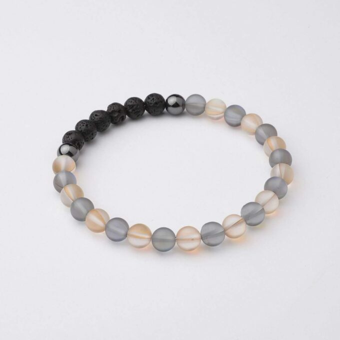 Glow Glass (Grey And Champagne)  Crystal Bracelet - Image 3