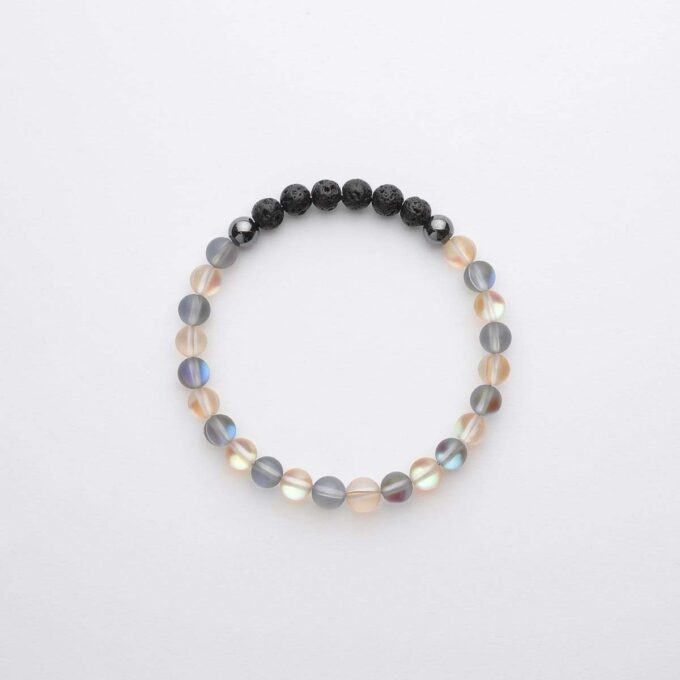 Glow Glass (Grey And Champagne)  Crystal Bracelet - Image 4