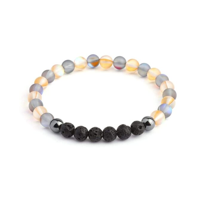 Glow Glass (Grey And Champagne)  Crystal Bracelet