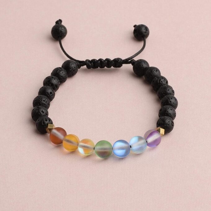 Glow Glass Chakra Kids Adjustable Crystal Bracelet - Image 2