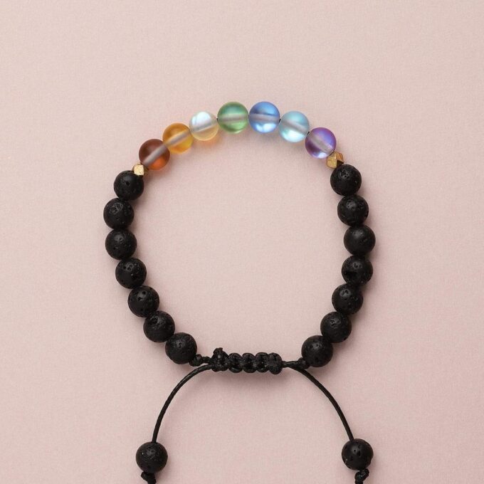 Glow Glass Chakra Kids Adjustable Crystal Bracelet - Image 3