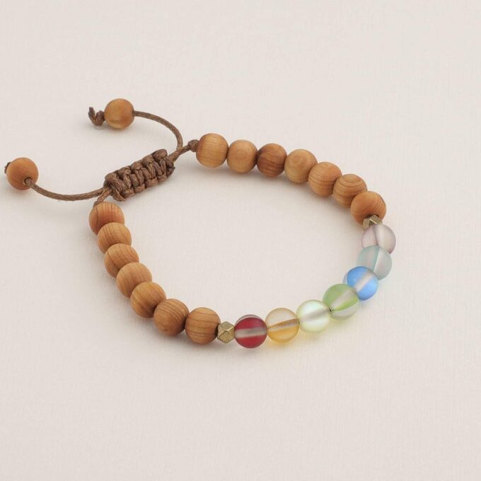 Glow Glass Chakra Kids Wood Bracelet - Image 4