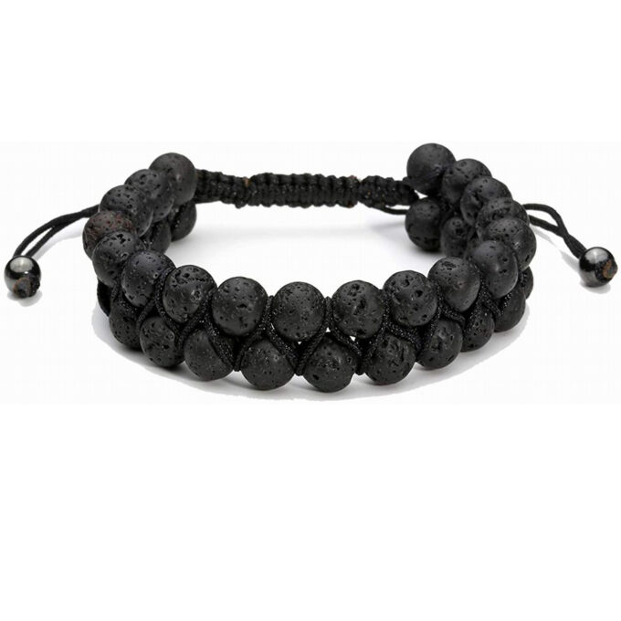 Lava Rock Stone Crystal  Bracelet