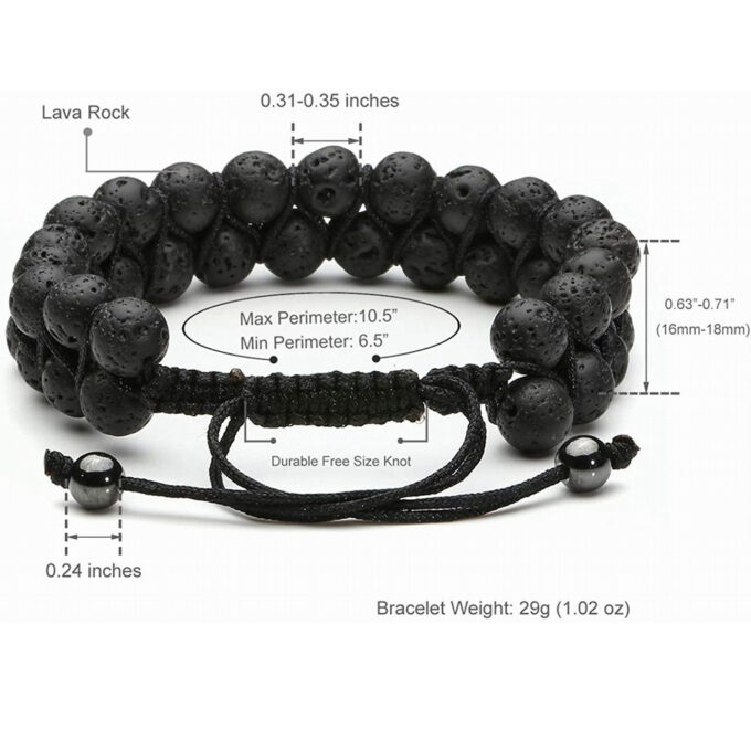 Lava Rock Stone Crystal  Bracelet - Image 4