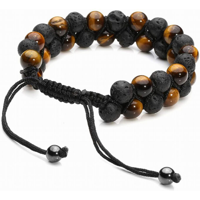 Lava Rock Stone Crystal  Bracelet-Tigers Eye - Image 2